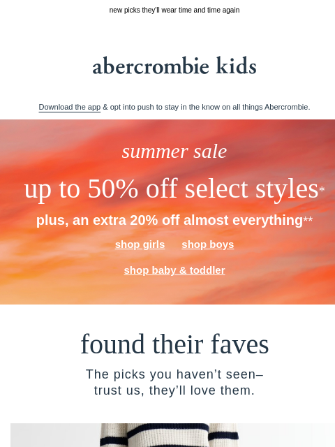 abercrombie newsletter: the coolest styles under the sun