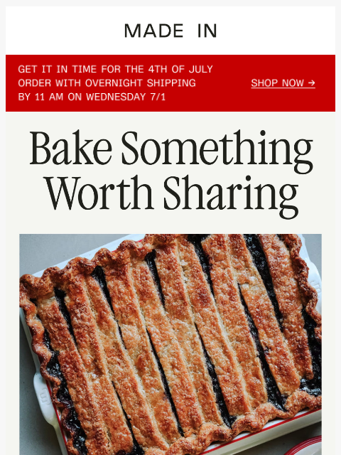 madeincookware newsletter: The 4th of July Baking Edit 🫐