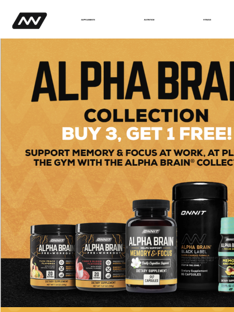 Buy 3, get 1 free on the Alpha BRAIN® collection, get 15% off select products for the best summer ever, shop double points weekend, and elevate your shoulder workout effectively! SUPPLEMENTS NUTRITION