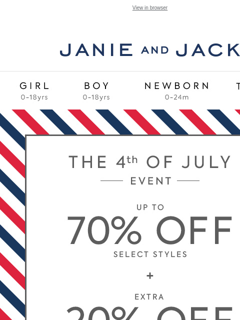 Featuring Americana-inspired favorites. View in browser Stores Janie and Jack Girl Boy Newborn Tween Janie and Jack Girl Boy Newborn Tween Girl Boy Newborn Girl Newborn Boy Accessories Sale Gift