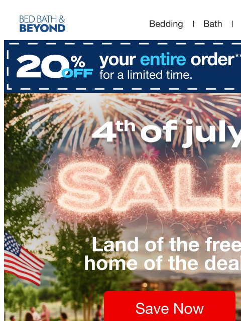 bedbathandbeyond newsletter: 4th of July savings—Up to 60% off happening now! �...
