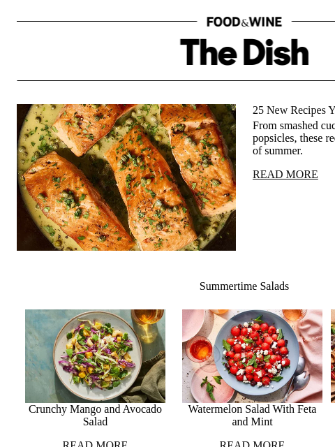 foodandwine newsletter: 25 New Recipes You Should Make in July