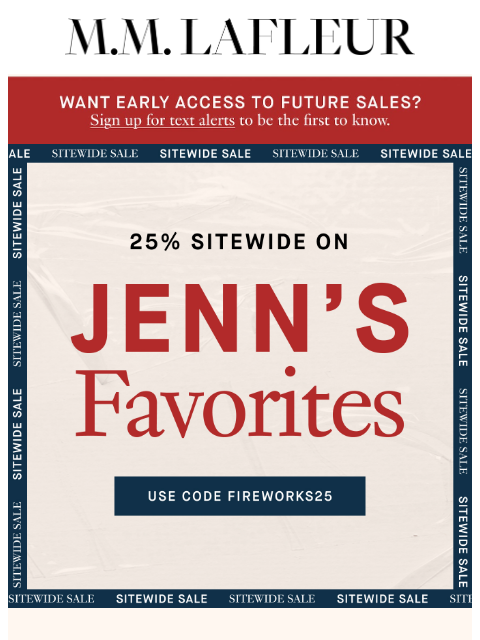 mmlafleur newsletter: NOW 25% OFF: Jenn’s Sale Picks