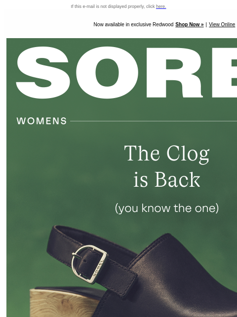 sorel newsletter: Your Favorite Cushioned Clog is Back in Stock 