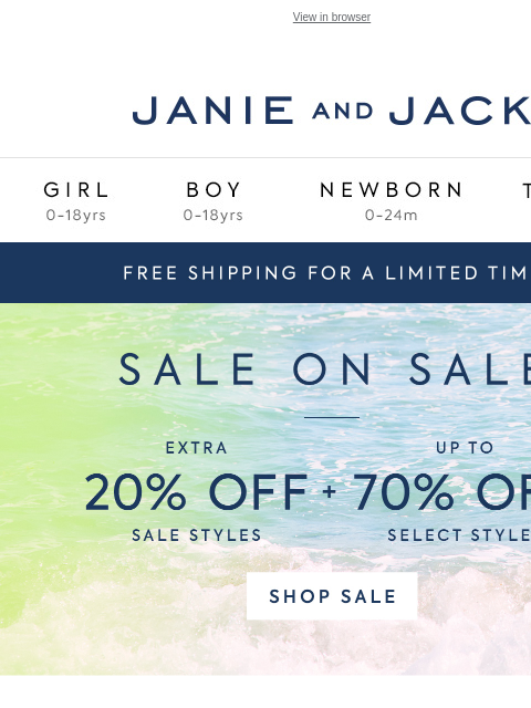 janieandjack newsletter: All her favorites are an extra 20% off…