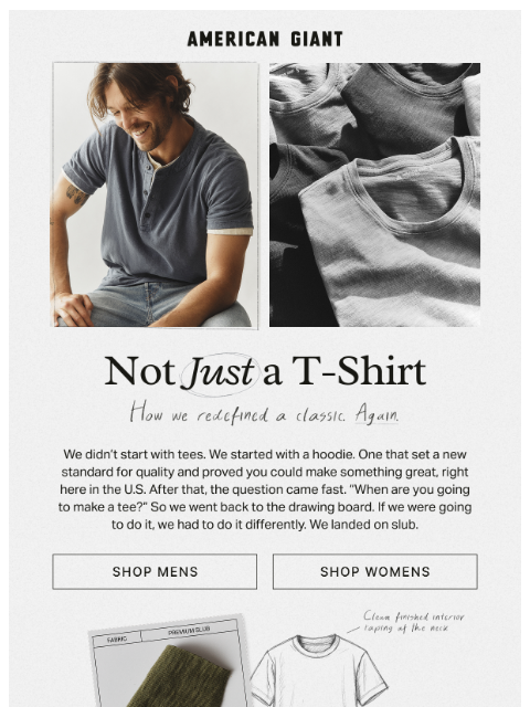 american-giant newsletter: A Tee Worth Making