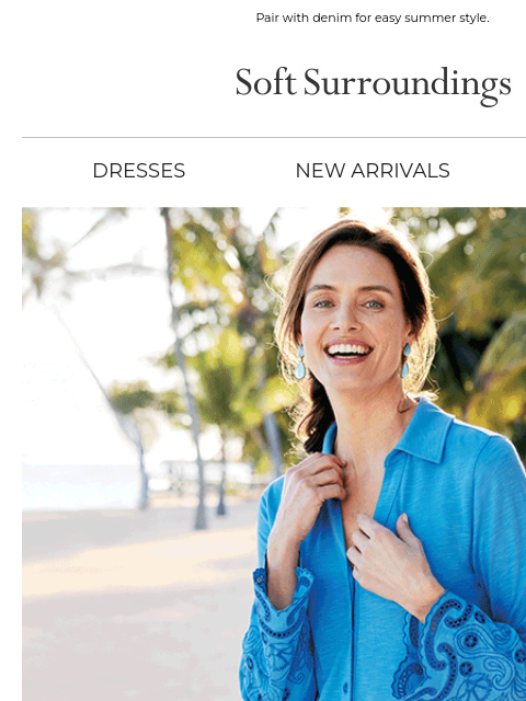 softsurroundings newsletter: Big Shirt, Beautiful Detail.