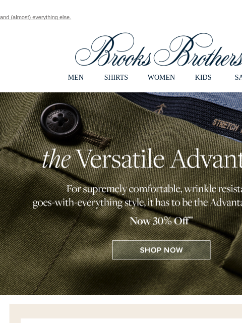 brooksbrothers newsletter: Now 30% off: your most versatile pant