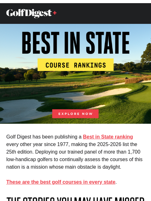golfdigest newsletter: June's Most Popular: Best courses in every state