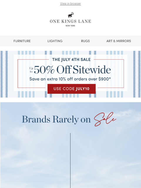 onekingslane newsletter: RARELY ON SALE❗Stoffer Home, Ralph Lauren, Hooker ...