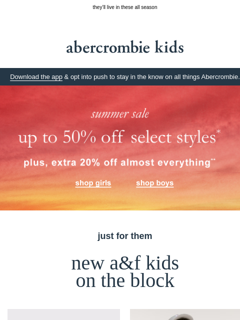abercrombie newsletter: new looks for their best summer ever →