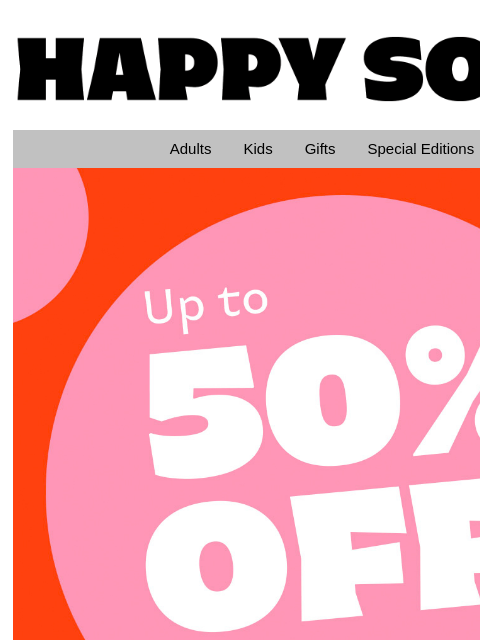 happysocks newsletter: Summer Sale—Up to 50% Off* New Lines Added!