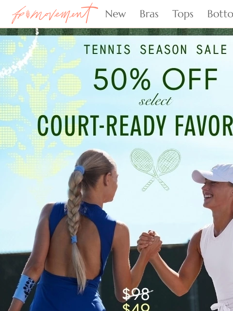freepeople newsletter: 🎾 50% off tennis favorites 🎾