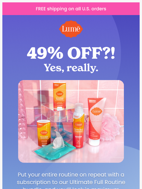 lumedeodorant newsletter: Want 49% off all summer long? 🤩