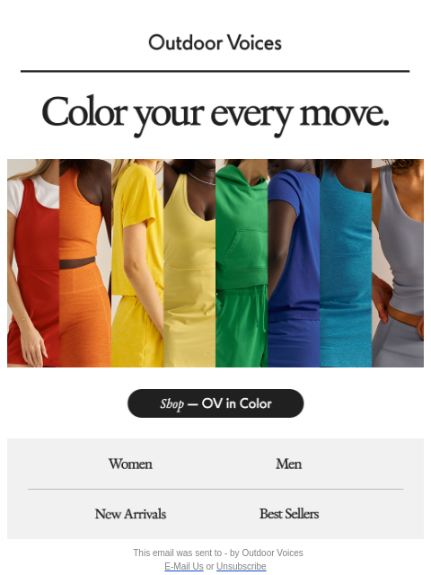 outdoorvoices newsletter: Live life in color.