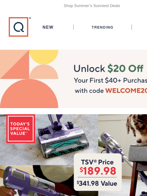 qvcemail newsletter: Lowest Price! Shark PowerDetect Vac + Get $20 Off