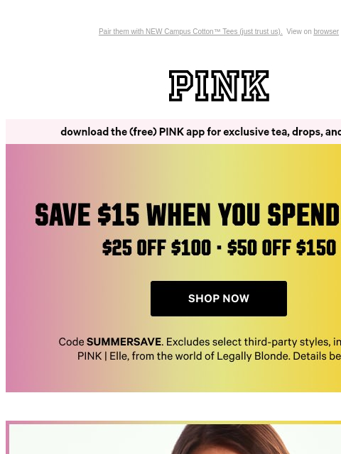 vspink newsletter: $35 Fleece for Breezy Beach Days