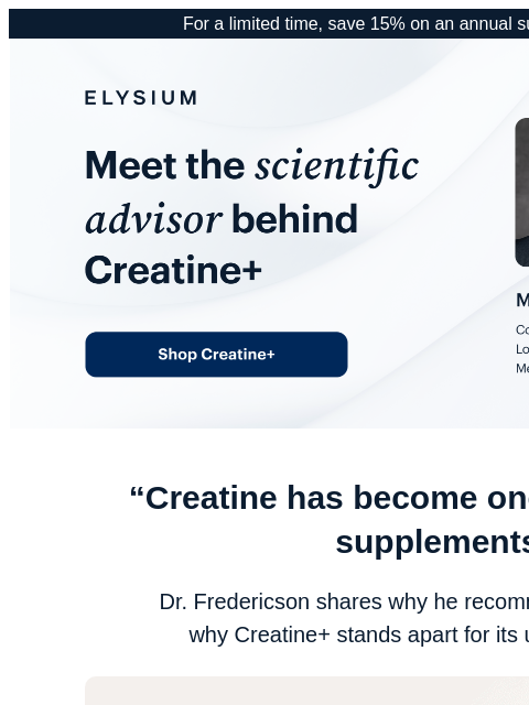 elysiumhealth newsletter: “One of my favorite supplements”