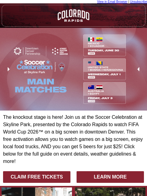 thecoloradorapids newsletter: Knockout Rounds Begin: Week 4 Soccer Celebration I...