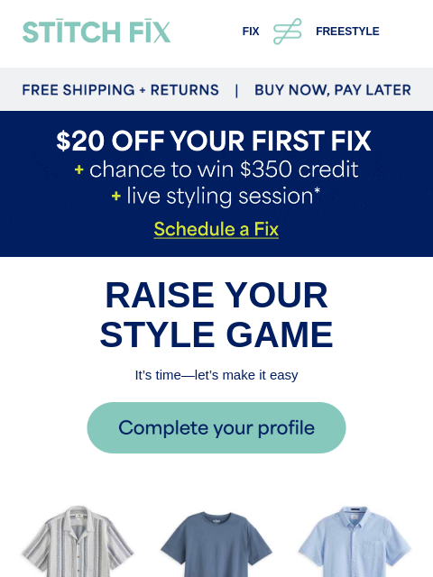 stitchfix newsletter: Something new (and a $350 credit)