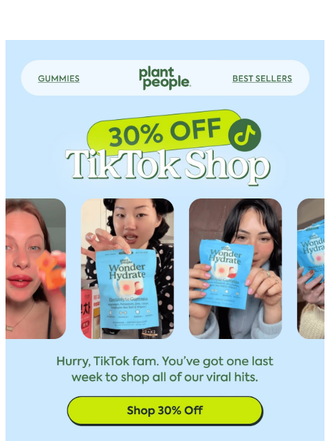 plantpeople newsletter: Last week: 30% off on TikTok Shop 💥