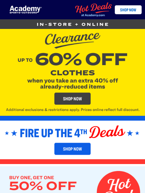 academy newsletter: BOGO 50% OFF Magellan Outdoors Styles
