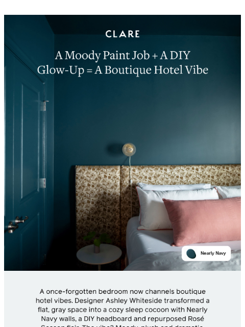 clare newsletter: Guest bedroom, boutique hotel feels! 💙🛏️