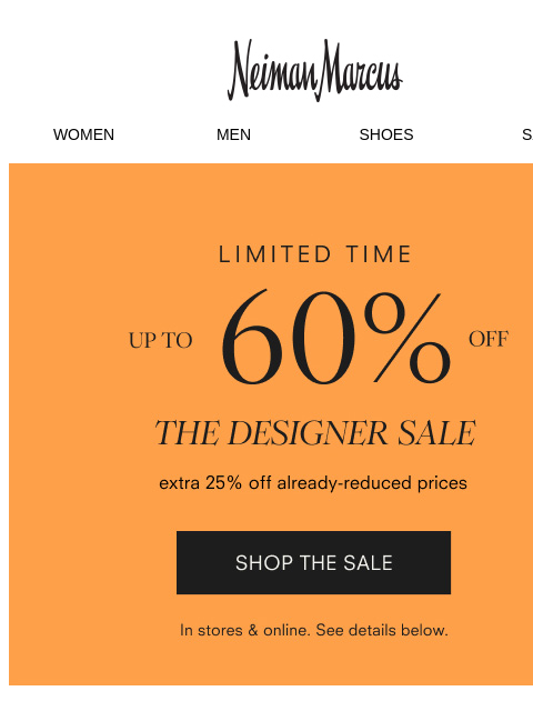 neimanmarcus newsletter: Shop sale & save up to 60% off