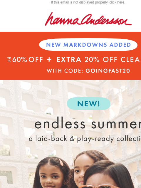 hannaandersson newsletter: 😎 Effortlessly Cool Looks For Summer On Sale