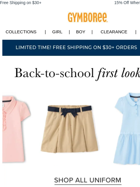 gymboree newsletter: Your exclusive sneak peek at back-to-school styles...