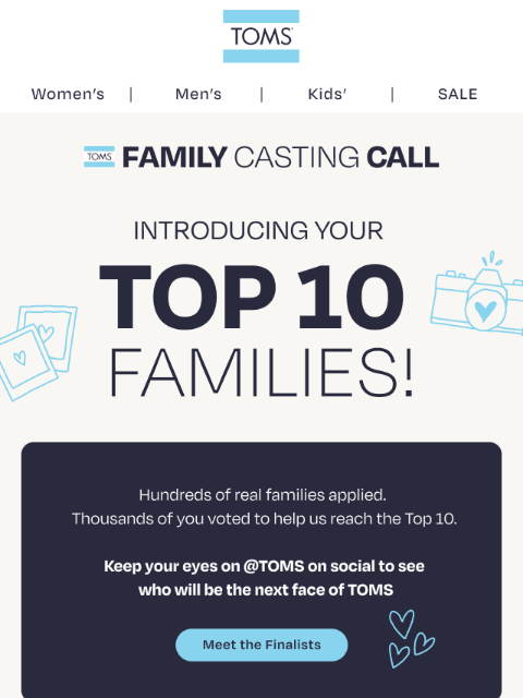 toms newsletter: The Votes are In: Meet the Top 10 Families
