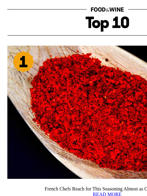foodandwine newsletter: French Chefs Reach for This Seasoning Almost as Of...