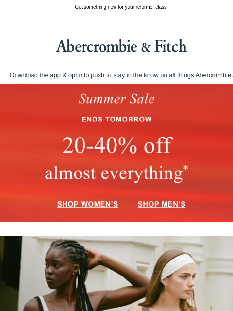abercrombie newsletter: Active won’t be on sale for long...
