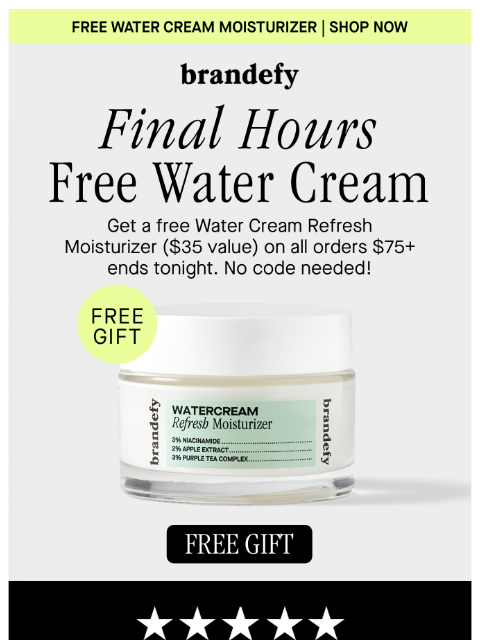 brandefyskin newsletter: Free gift final hours 🛍️
