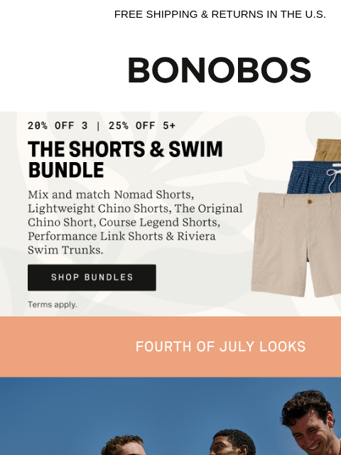 bonobos newsletter: For Cookouts, Beach Days & More