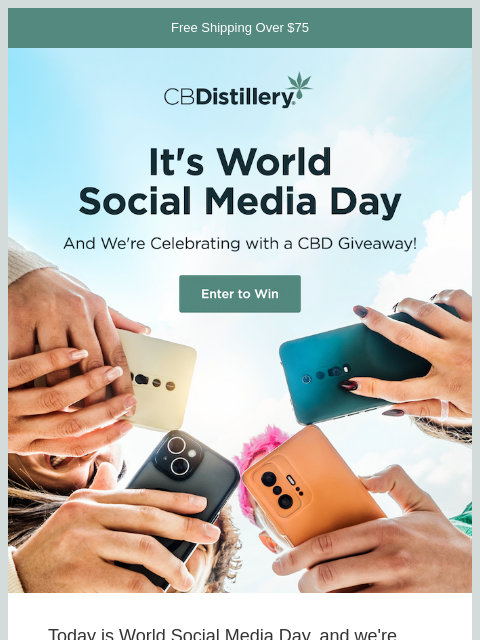 thecbdistillery newsletter: We're celebrating World Social Media with a CBD Gi...