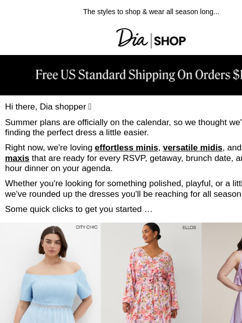 dia newsletter: Summer's Most-Wanted Dresses 👗 ​