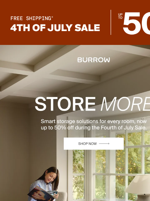 burrow newsletter: The Fourth of July Sale hits smart storage