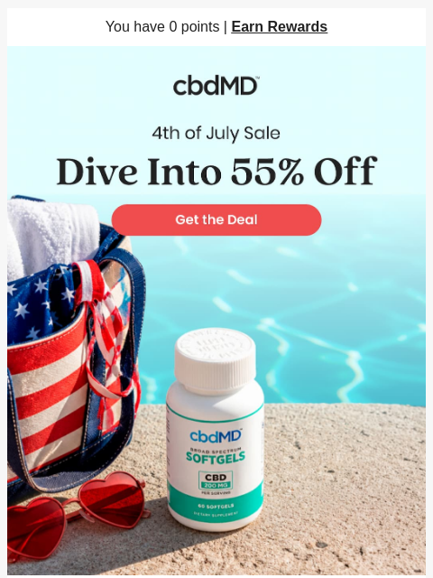 cbdmd newsletter: Cannonball Into 55% Off