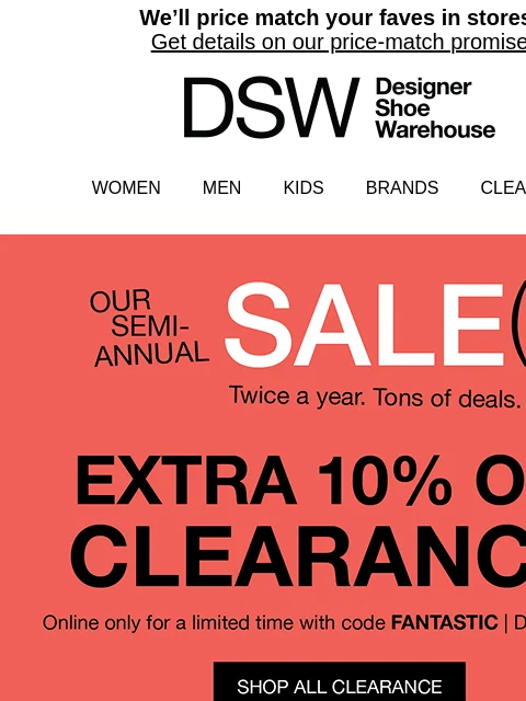 dsw newsletter: Pounce on our Semi-Annual Sale