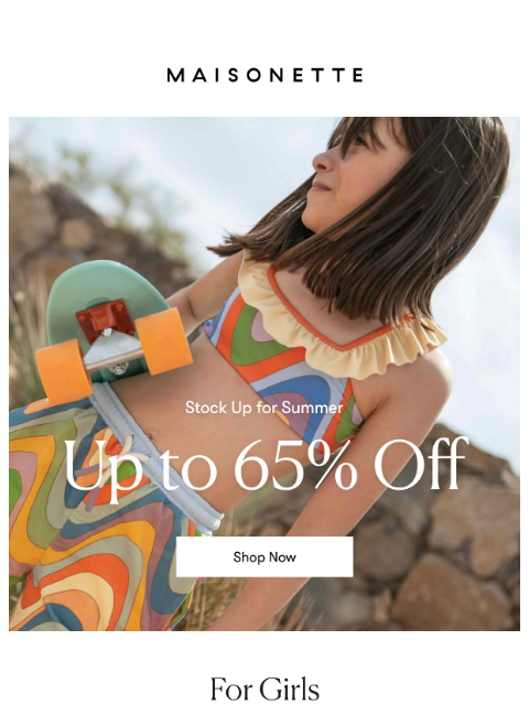 maisonette newsletter: Apparel, Up to 65% Off For Summer