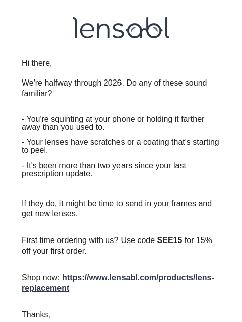 lensabl newsletter: When Did You Last Upgrade?