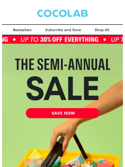 cocolab newsletter: Everything. On. Sale. 🎉