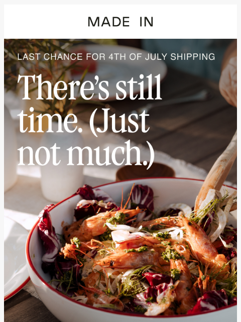 madeincookware newsletter: Last Call for 4th of July Overnight Shipping