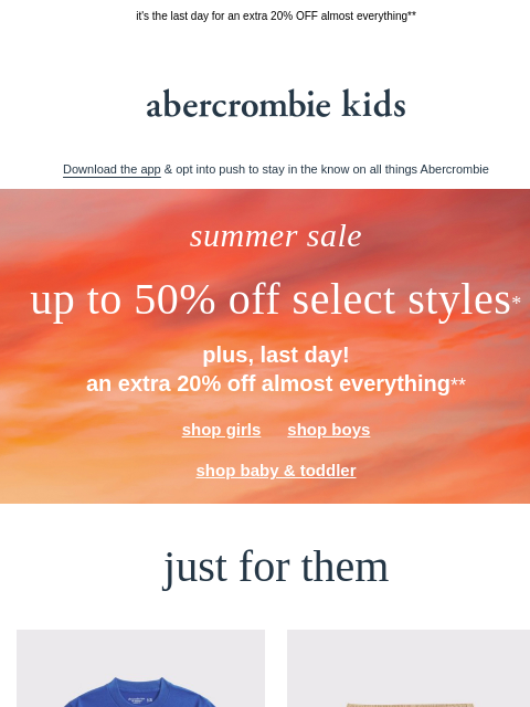 abercrombie newsletter: don't miss out on our latest sale