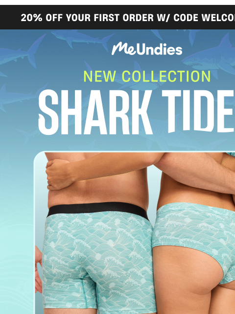 meundies newsletter: NEW Shark Tides Collection 🦈🌊
