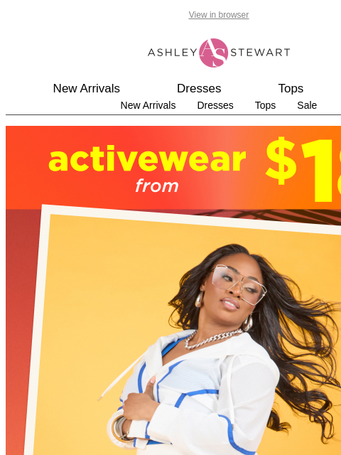 ashleystewart newsletter: Activewear Is On Sale!!