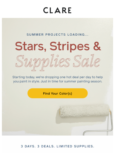 clare newsletter: Your free paint supplies are waiting...