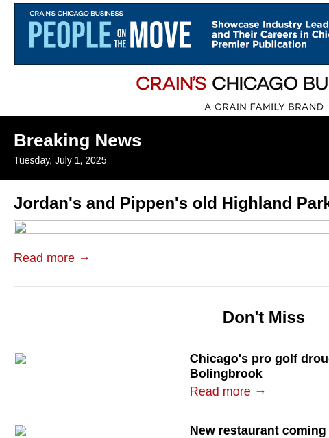 crainalerts newsletter: Jordan's, Pippen's old homes now on Airbnb