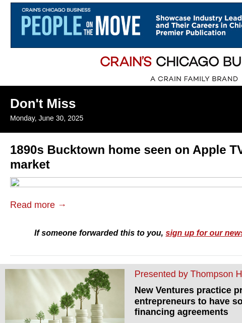 crainalerts newsletter: 'Dark Matter' Bucktown home hits the market